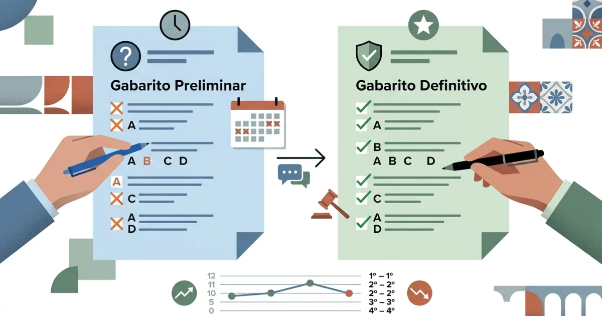 Gabarito Preliminar x Definitivo: o que muda na prática